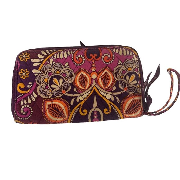 Vera Bradley Sarari Sunset Floral Zip Around Wristlet Wallet Boho Whimsical - Picture 3 of 7